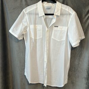 Men’s Columbia white button up shirt